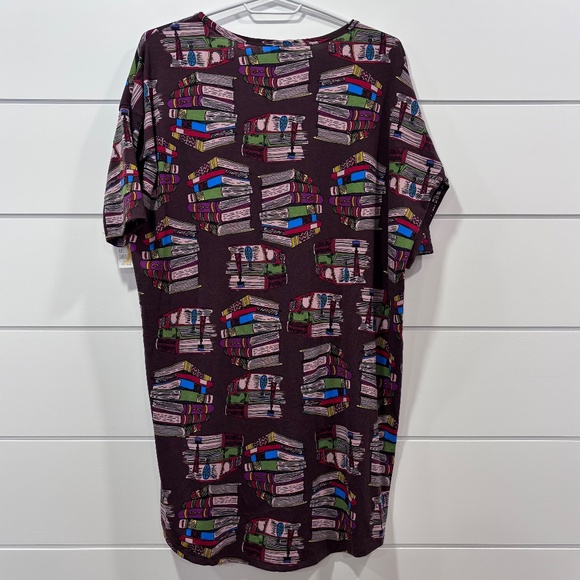 NWT LuLaRoe Irma tunic hi low hem book pattern very oversized XXS - Picture 2 of 13
